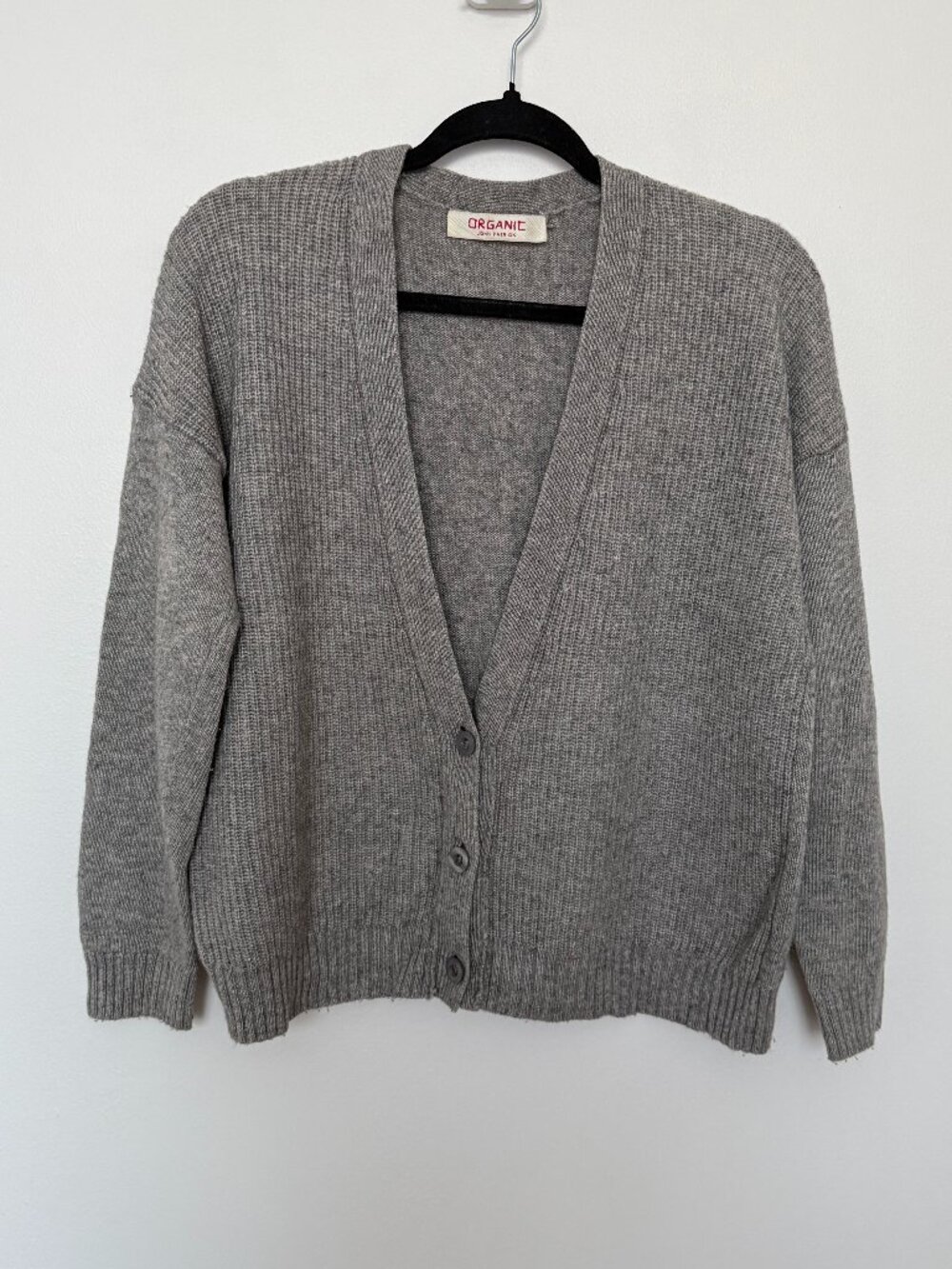 Organic by John Patrick II Grey Wool Cashmere II Oversized Cardigan (small)